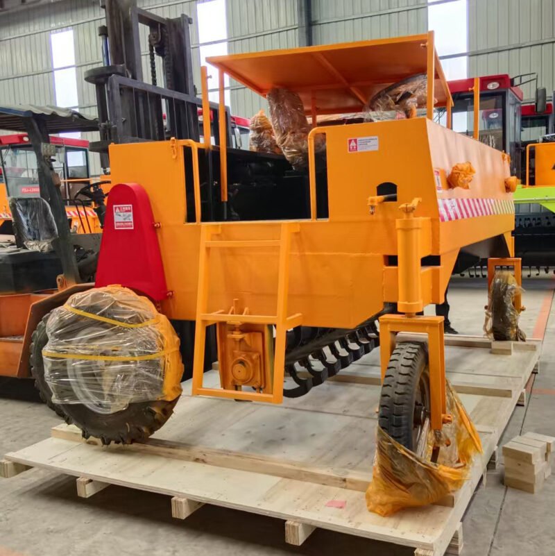Mobile Organic Chicken Manure Window Compost Turner Compost Making Machine